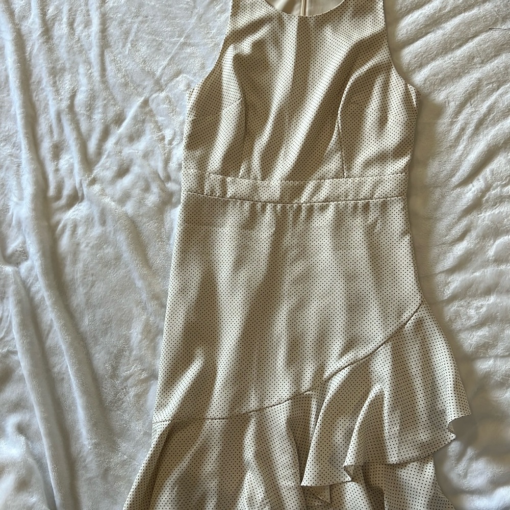 Banana Republic Dress Beige Black polka Dots Size 6